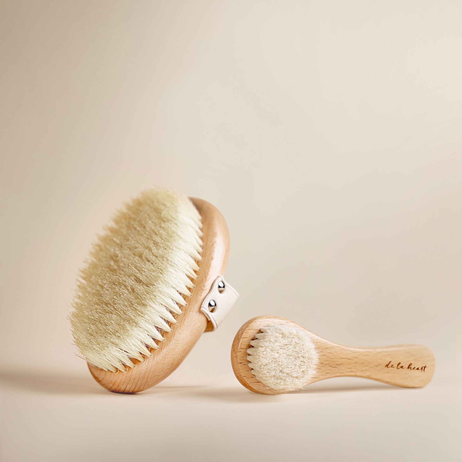 Dry Brushing Body Brush Set of 2, Natural Bristle Dry Skin