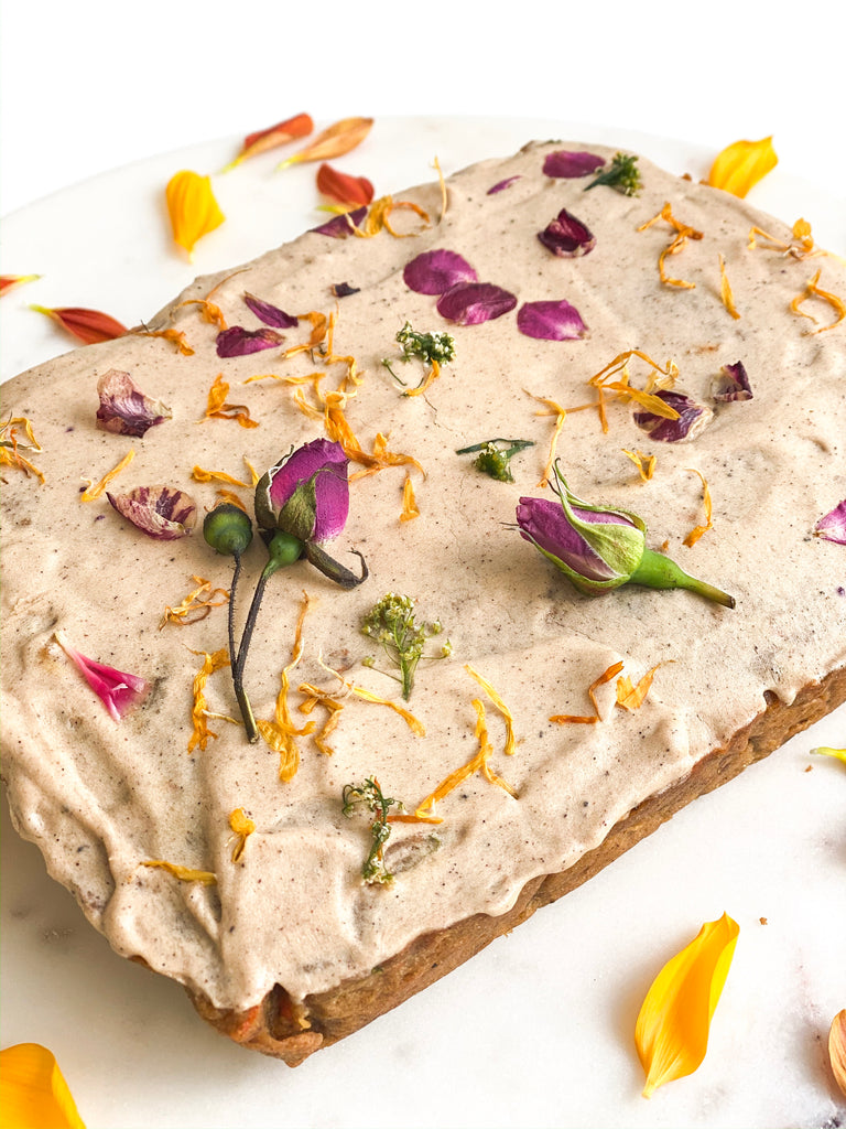 Carrot Zucchini Bread With Coconut Vanilla Frosting